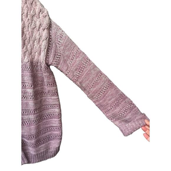 Anthropologie Hinge Women's V-Neck Knit Oversized Cardigan Sz M Purple Gray - Picture 2 of 7